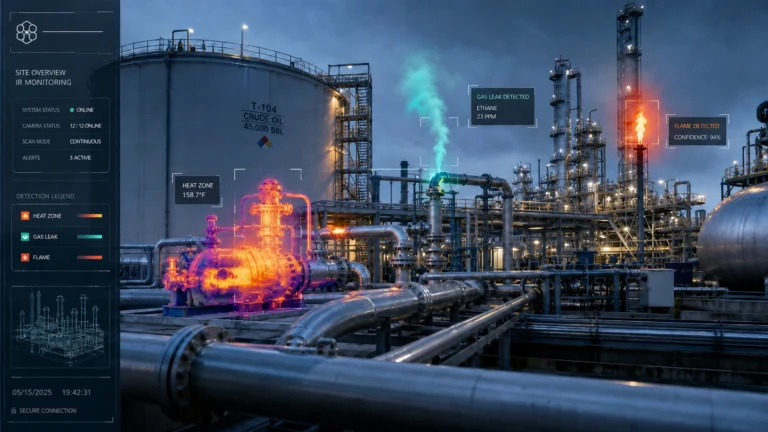 ndustrial facility using infrared detection to identify heat and gas risks